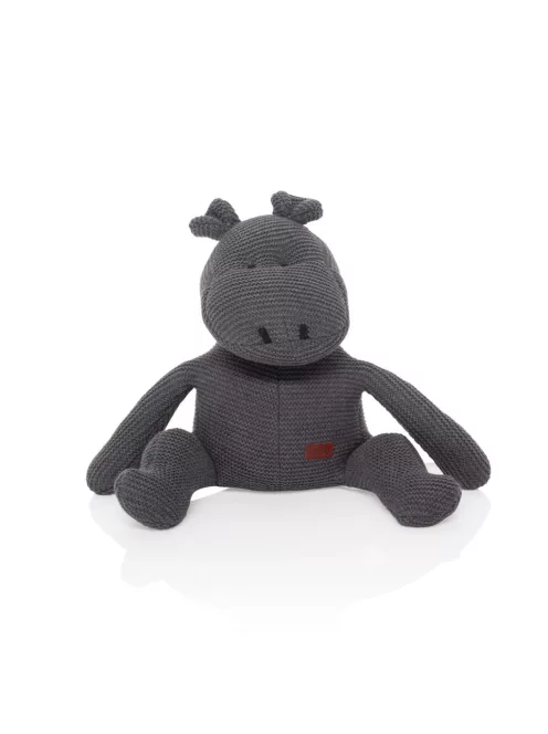 Zopa Kötött játék víziló, sötétszürke Dark Grey