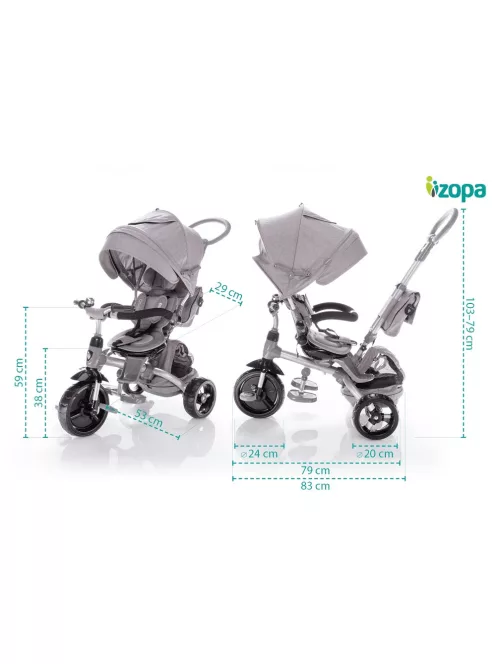 ZOPA CitiGO tricikli tolókarral - Kiwi Green