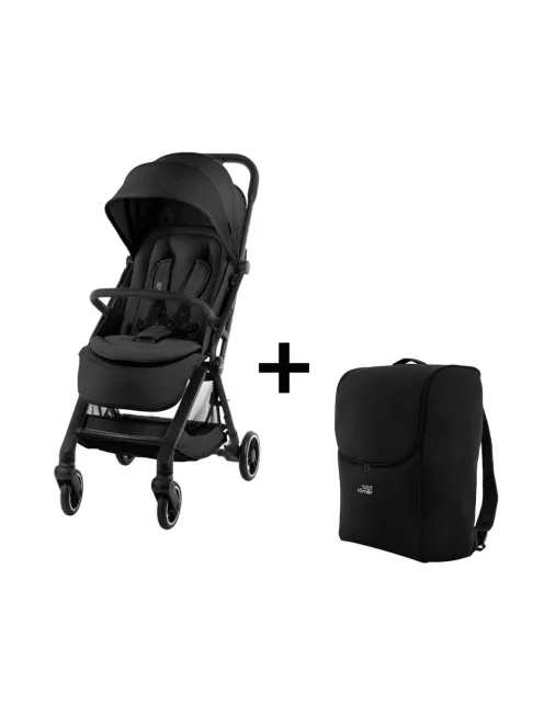 Britax Römer Set Stroller FLYLITE + free travel bag Carbon Black