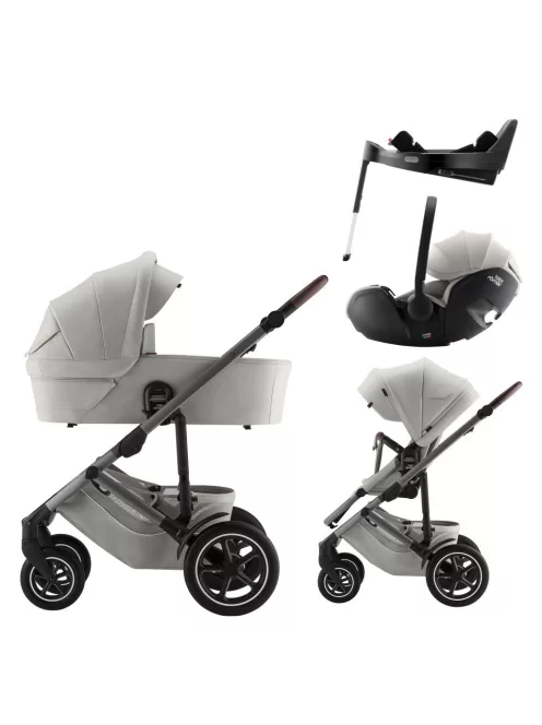 Britax Römer Smile 5Z Comfort Plus Set Lux (Smile 5z babakocsi + mózeskosár + Baby-Safe Pro + Vario Base 5Z) - Linen Grey