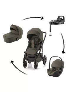  Britax Römer Smile 5Z Comfort Plus Set LUX 4in1 (Smile 5z babakocsi + mózeskosár + Baby-Safe Pro + Vario Base 5Z) Urban Olive