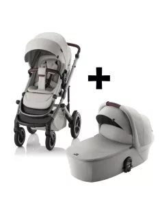   Britax Römer set multifunkciós babakocsi Smile 5Z + mózeskosár Lux Linen Grey