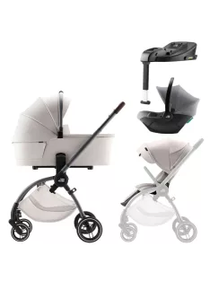   Britax Römer Rio Comfort Plus Core Set LUX 4in1 (Rio babakocsi + mózeskosár + Baby-Safe Core babahordozó + Core bázis) Soft Taupe