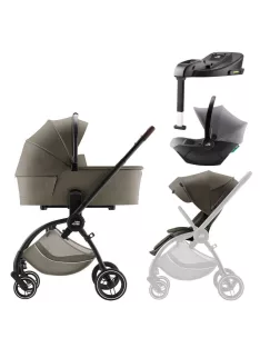   Britax Römer Rio Comfort Plus Core Set LUX 4in1 (Rio babakocsi + mózeskosár + Baby-Safe Core babahordozó + Core bázis) Urban Olive
