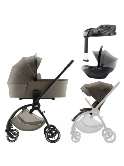 Britax Römer Rio Comfort Plus Core Set LUX 4in1 (Rio babakocsi + mózeskosár + Baby-Safe Core babahordozó + Core bázis) Urban Olive