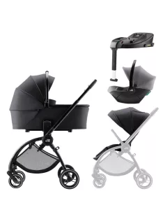   Britax Römer Rio Comfort Plus Core Set STYLE 4in1 (Rio babakocsi + mózeskosár + Baby-Safe Core babahordozó + Core bázis) Carbon Black