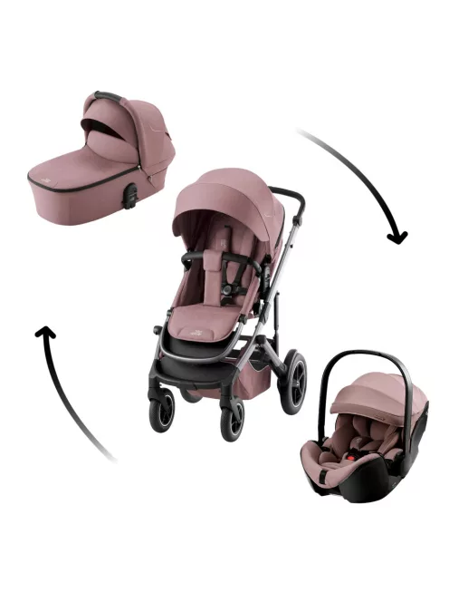 Britax Römer Smile 5Z Comfort Set Style 3in1 (Smile 5z babakocsi + mózeskosár + Baby-Safe Pro) Dusty Rose