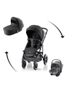Britax Römer Smile 5Z Comfort Core Set STYLE 3in1 (Smile 5Z babakocsi + mózeskosár + Baby-Safe Core babahordozó) Carbon Black