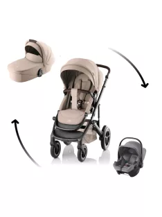   Britax Römer Smile 5Z Comfort Core Set STYLE 3in1 (Smile 5Z babakocsi + mózeskosár + Baby-Safe Core babahordozó) Teak