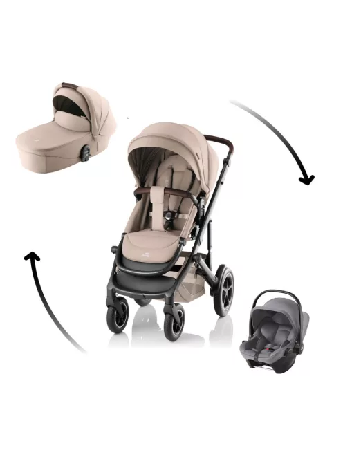 Britax Römer Smile 5Z Comfort Core Set STYLE 3in1 (Smile 5Z babakocsi + mózeskosár + Baby-Safe Core babahordozó) Teak