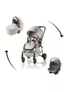 Britax Römer Rio Comfort Core Set LUX 3in1 (Rio babakocsi + mózeskosár + Baby-Safe Core babahordozó) Soft Taupe