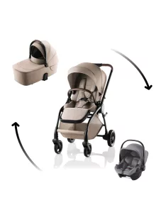   Britax Römer Rio Comfort Core Set STYLE 3in1 (Rio babakocsi + mózeskosár + Baby-Safe Core babahordozó) Teak