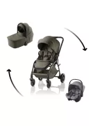 Britax Römer Rio Comfort Core Set LUX 3in1 (Rio babakocsi + mózeskosár + Baby-Safe Core babahordozó) Urban Olive