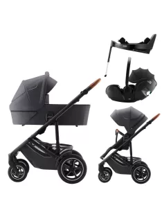   Britax Römer Smile 5Z Comfort Plus Set Classic 4in1 (Smile 5z babakocsi + mózeskosár + Baby-Safe Pro + Vario Base 5Z) Midnight Grey