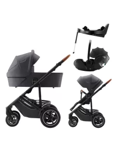   Britax Römer Smile 5Z Comfort Plus Set Classic (Smile 5z babakocsi + mózeskosár + Baby-Safe Pro + Vario Base 5Z) - Midnight Grey