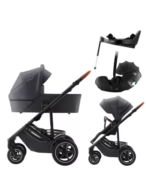 Britax Römer Smile 5Z Comfort Plus Set Classic (Smile 5z babakocsi + mózeskosár + Baby-Safe Pro + Vario Base 5Z) - Midnight Grey