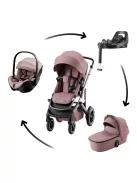 Britax Römer Smile 5Z Comfort Plus Set Style (Smile 5z babakocsi + mózeskosár + Baby-Safe Pro + Vario Base 5Z) - Dusty Rose