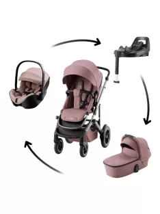   Britax Römer Smile 5Z Comfort Plus Set Style (Smile 5z babakocsi + mózeskosár + Baby-Safe Pro + Vario Base 5Z) - Dusty Rose