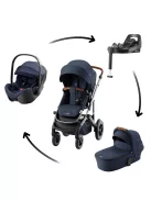 Britax Römer Smile 5Z Comfort Plus Set Style 4in1 (Smile 5z babakocsi + mózeskosár + Baby-Safe Pro + Vario Base 5Z) Night Blue