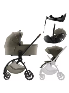   Britax Römer Rio Comfort Plus Set LUX 4in1 (Rio babakocsi + mózeskosár + Baby-Safe PRO babahordozó + Vario Base 5Z) Urban Olive