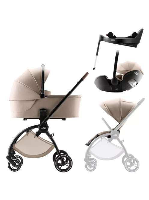 Britax Römer Comfort Plus STYLE Szett (Rio babakocsi + mózeskosár + Baby-Safe PRO babahordozó + Vario Base 5Z) - Carbon Black