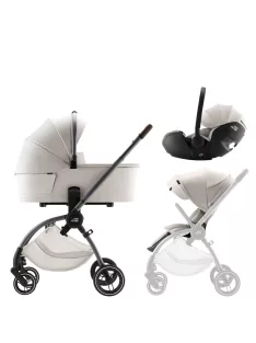   Britax Römer Comfort LUX Szett (Rio babakocsi + mózeskosár + Baby-Safe PRO babahordozó) - Soft Taupe