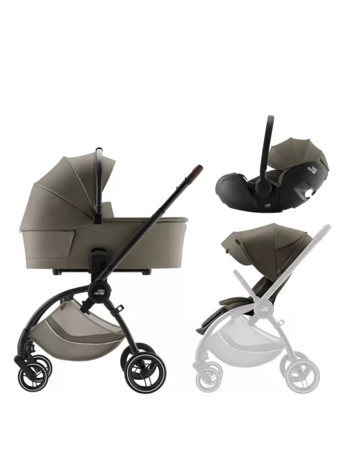 Britax Römer Rio Comfort Set LUX 3in1 (Rio babakocsi + mózeskosár + Baby-Safe PRO babahordozó) Urban Olive