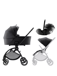   Britax Römer Rio Comfort Set STYLE 3in1 (Rio babakocsi + mózeskosár + Baby-Safe PRO babahordozó) Carbon Black