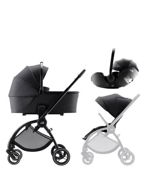 Britax Römer Rio Comfort Set STYLE 3in1 (Rio babakocsi + mózeskosár + Baby-Safe PRO babahordozó) Carbon Black