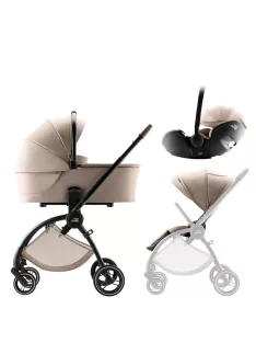   Britax Römer Comfort STYLE Szett (Rio babakocsi + mózeskosár + Baby-Safe PRO babahordozó) - Carbon Black