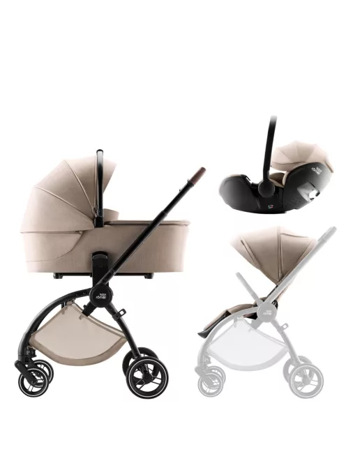 Britax Römer Comfort STYLE Szett (Rio babakocsi + mózeskosár + Baby-Safe PRO babahordozó) - Carbon Black