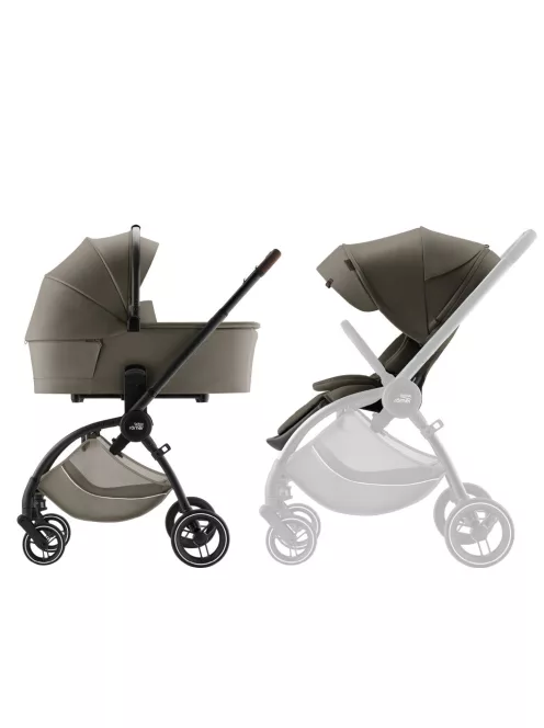 Britax Römer Essential LUX Szett (Rio babakocsi + mózeskosár) Urban Olive