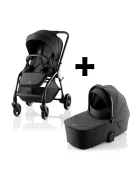 Britax Römer Essential STYLE Szett (Rio babakocsi + mózeskosár) Carbon Black