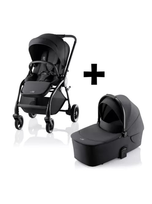 Britax Römer Essential STYLE Szett (Rio babakocsi + mózeskosár) Carbon Black