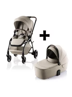   Britax Römer Essential STYLE Szett (Rio babakocsi + mózeskosár) Teak