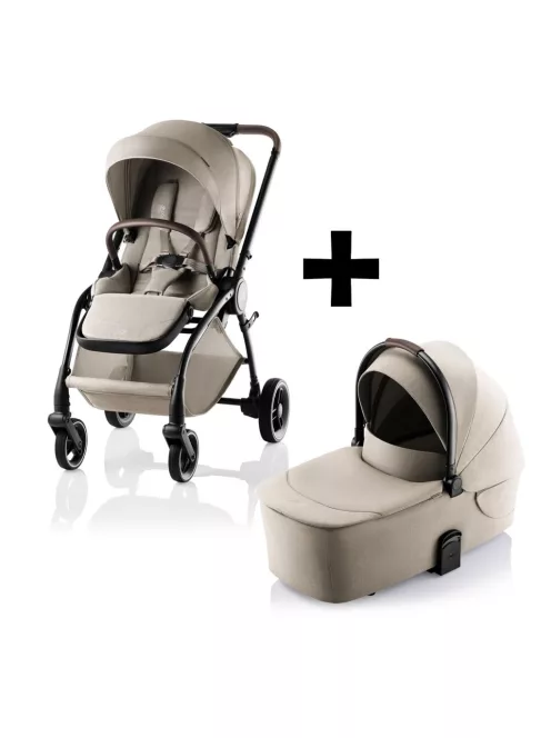 Britax Römer Essential STYLE Szett (Rio babakocsi + mózeskosár) Teak