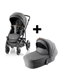   Britax Römer Smile 5Z Essential Set STYLE 2in1 (Smile 5Z babakocsi + mózeskosár) Mineral Grey