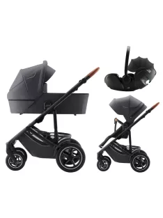   Britax Römer Smile 5Z Comfort Set Classic 3in1 (Smile 5z babakocsi + mózeskosár + Baby-Safe Pro) Midnight Grey