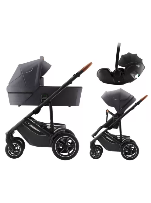 Britax Römer Smile 5Z Comfort Set Classic 3in1 (Smile 5z babakocsi + mózeskosár + Baby-Safe Pro) Midnight Grey