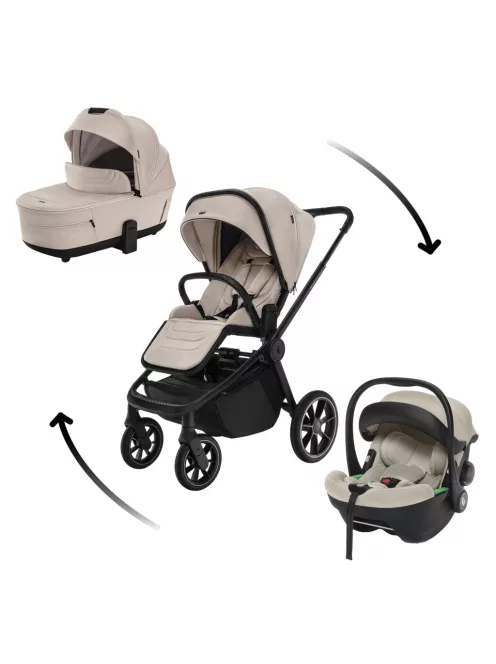 Zopa Move Cross 5 Szett 3in1 (Move Cross 5 babakocsi + Move XL 5 mózeskosár + bármely XM Plus babahordozó - Ivory Beige