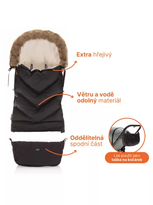 Zopa Fluffy Combi téli bundazsák - Foggy Grey