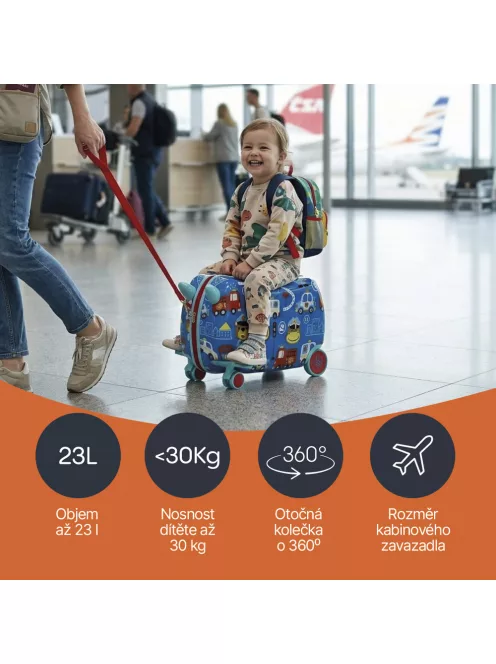 Zopa Pack&Ride gyermek gurulós bőrönd - Dino