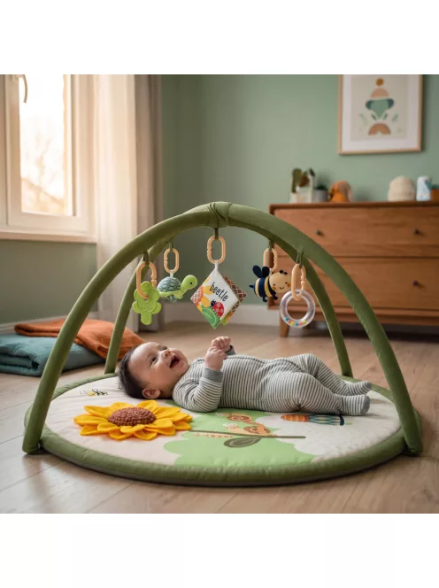 Zopa Cuddle interaktív játszószőnyeg játékíves kerettel Garden