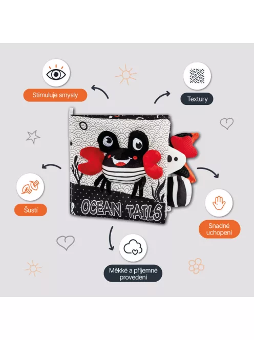 Zopa Kontrasztos fejlesztő plüsskönyv Panda