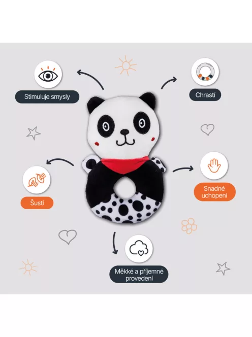 Zopa Kontrasztos fejlesztő csörgő Monkey