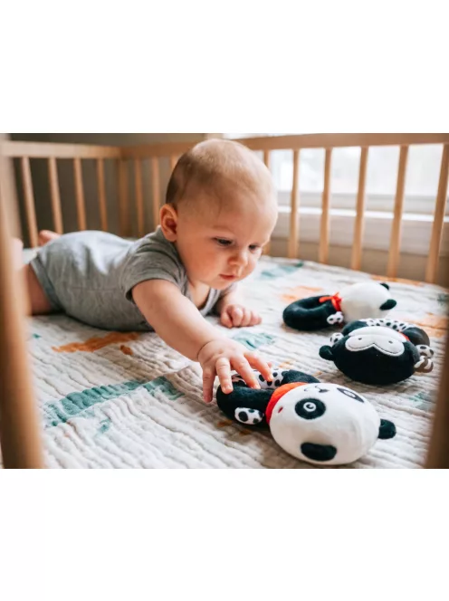 Zopa Kontrasztos fejlesztő csörgő Panda