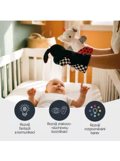 Zopa Kontrasztos fejlesztő kesztyűbáb Dog