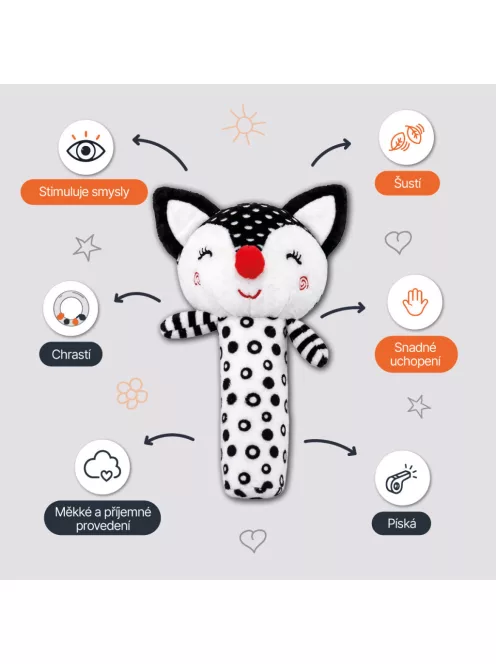 Zopa Kontrasztos fejlesztő csipogó játék Fox