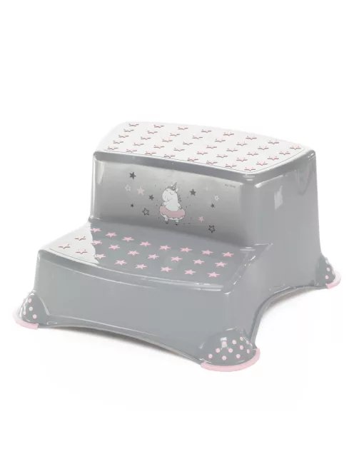 Zopa Unikornis kétlépcsős fellépő WC-hez/mosdóhoz - Grey/Pink