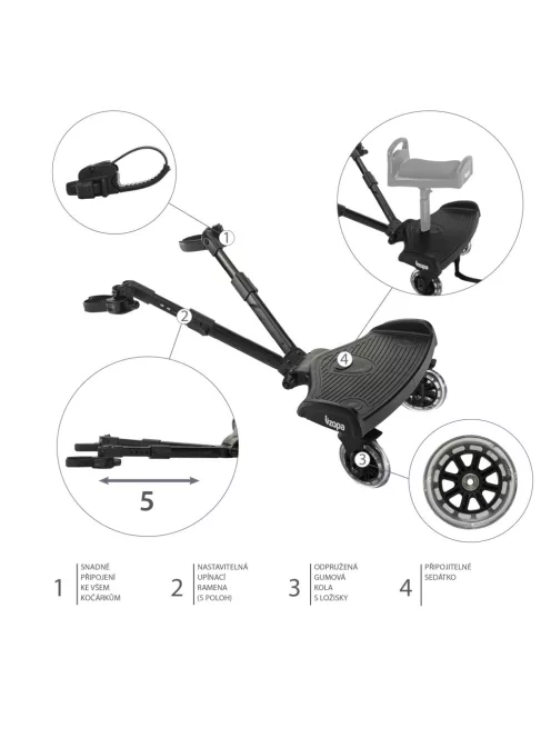 Zopa Segboard 2 fellépő babakocsihoz - Black